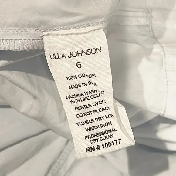 Ulla Johnson Mae Mini Dress Sea Glass Poplin Babydoll Pleated Women's Size 6 NWT - Picture 10 of 13